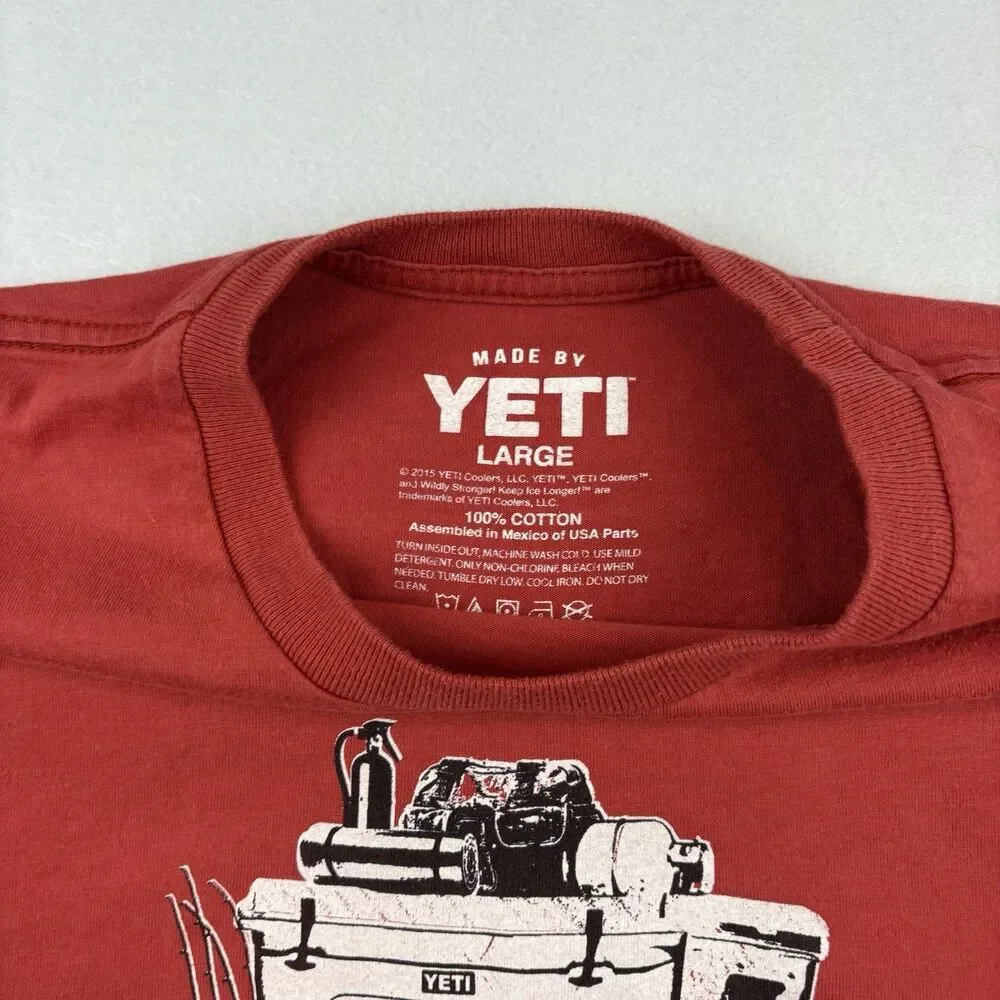 Yeti Offroad Camping Adventure Vehicle T Shirt Mens L Red NWOT Short Sleeve - Picture 7 of 7